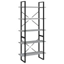 vidaXL Bokhylle 5 etasjer gr? sonoma 80x30x175 cm konstruert tre