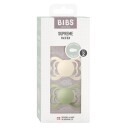BIBS Pacifier Supreme Latex Ivory/Sage Size 2 2pcs