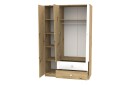 Nero Garderobe 120 cm - Natur/Hvit/Grå