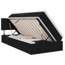  Seng med lagring og LED med madrass Svart 90 x 190 cm stoff