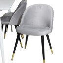 Spisegruppe Venture Home Pobbie med 6 Valentina Stoler Fløyel