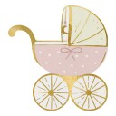 PartyDeco Servietter Barnevogn Rosa - 20 stk.