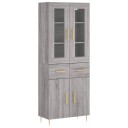 vidaXL Highboard grå sonoma 69,5x34x180 cm konstruert tre 8720845479497