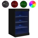 vidaXL Skjenk med LED-lys svart 41x37x67 cm