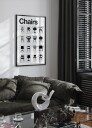 Iconic Chair Collection Poster: Black & White Minimalist Art Plakat Plakat / 70x100cm
