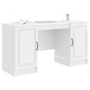 vidaXL Skrivebord Høgglans hvit 142,5 x 50 x 75 cm Konstruert tre