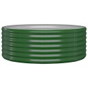 vidaXL Plantekasse pulverlakkert stål 100x100x36 cm grønn