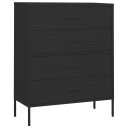 vidaXL Kommode svart 80x35x101,5 cm stål