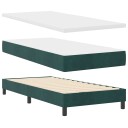  Box Spring Seng med Matte & LED Mørkegrønn 90x190 cm Fløyel