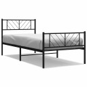vidaXL Sengeramme i metall med hode- og fotgavl svart 100x190 cm 8721012189706