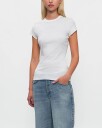 Filippa K Fine Rib Tee - White - XS