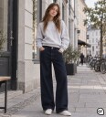 Hound Jeans - HdLuna - Mid-Vid/Bred - Clean Denim - Hound - 10 år (140) - Jeans - Marineblå