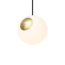 Bright Spot Pendel 20 cm Opal/Messing/Svart ledning