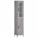 vidaXL Highboard grå sonoma 34,5x34x180 cm konstruert tre 8720845486051