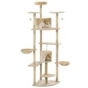 Vidaxl Kloretre Med Klorestolper I Sisal 203 cm Beige Og Hvit