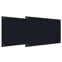 vidaXL Kjøkkenbakplate 2 pcs Svart 90 x 50 cm herdet glass