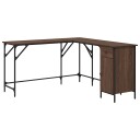 vidaXL Skrivebord brun eik 141x141x75 cm konstruert tre