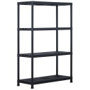 vidaXL Oppbevaringshylle 2 stk svart 220 kg 90x40x138 cm plast