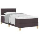  Box Spring Seng med Madrass Mørk Brun 80x200 cm Stoff