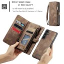 Samsung Galaxy S23 FE Caseme C30 Multifunksjonell Lommebok-deksel Brun