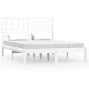 vidaXL Sengeramme hvit heltre furu 160x200 cm