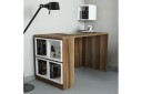 Skrivebord Amtorp 120 med Oppbevaring Hylle + Vegghylle   Brun/Hvit/Eik