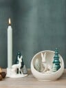Dottir Winter Stories telysestake hare i kule 14 cm Porselen Hvit