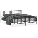 vidaXL Sengeramme i metall med hode- og fotgavl svart 183x213 cm 8721012249936
