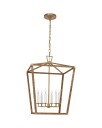 Darlana Wrapped Lantern Rattan / Antique Brass