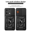 Xiaomi Redmi Note 13 Hybrid-deksel med Roterende Ring med Kameraskjold Svart