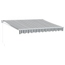 Uttrekkbar markise antrasitt og hvit 3x2,5 m stoff og aluminium