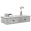  Vegghylle med skuffer betonggrå 80x31x17 cm konstruert tre 8721158649843