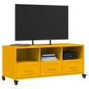  TV-benk sennepsgul 100,5x39x43,5 cm stål 846695