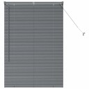  Vindu Persienne med gardiner Manual Mørke grå Aluminium