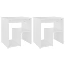 vidaXL Nattbord 2 stk hvit 40x30x40 cm sponplate