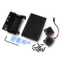 Aluminiumskabinett for Raspberry Pi 5 svart med to vifter