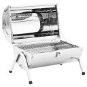 Brbar bordgrill kull rustfritt stål doble rister  
