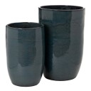 Bigbuy Home Vase 52 X 52 X 80 Cm Keramikk Blå (2 Enheter)