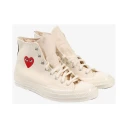 Comme des Garçons Play Converse High Top Sneakers   Cream   42