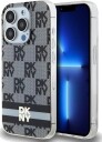 DKNY IML MagSafe-etui med rutete ensfarget mønster og trykte striper til iPhone 13 Pro Max - Svart