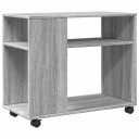  Sidebord med hjul grå sonoma 70x35x60 cm konstruert tre 8721158360168