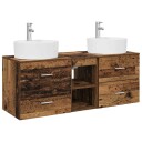 vidaXL Baderomsskapsett 3 stk. Gammelt tre 49,5 x 44,5 x 65 cm