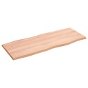  Bordplate lysebrun 100x40x2 cm behandlet eik naturlig kant 363947