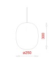 Piet Hein Superegg 300P Taklampe Opal med Hvit Ledning