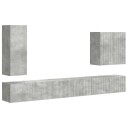  TV vegghyllesett Veggmontert 6 pcs Betonggrå
