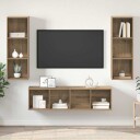  TV benk sett Veggmontert 3 pcs artisan eik 37 x 37 x 142.5 cm