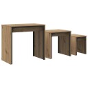 vidaXL Kaffebord med Nesting 3 pcs artisan eik 60 x 35 x 56 cm