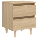 vidaXL Nattbord med heltre furuben sonoma eik 40x35x50 cm