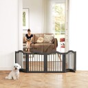 Northio Frittstående Hundegrind Sammenleggbar 4 Paneler Svart 208X29.5X61 cm