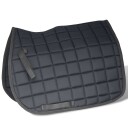 vidaXL Hestesal sett 12 cm, ekte lær, svart, størrelse 17,5”